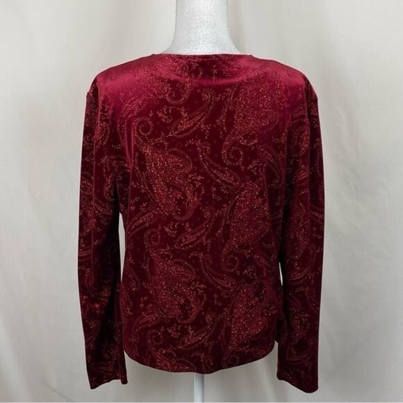 R & K Evening Metallic Red Velvet Cardigan & Camisole Set NWOT Size 12 - Picture 6 of 15